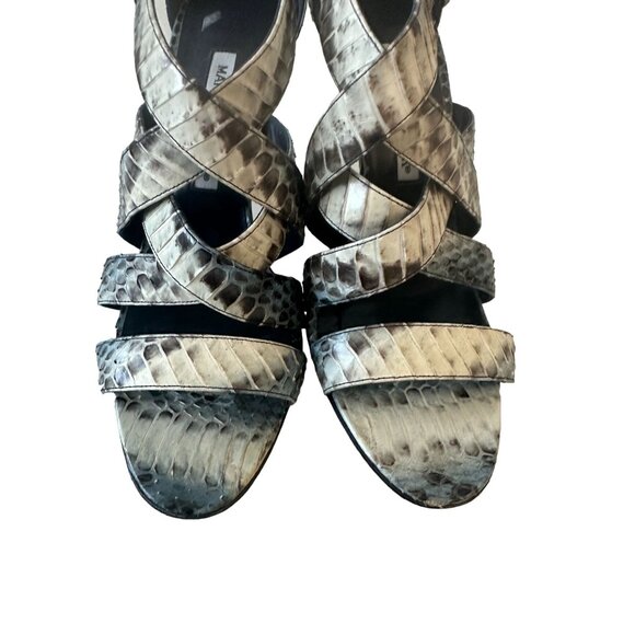MANOLO BLAHNIK Snake Print Leather Heels Size 39 / US 9 - Picture 5 of 7